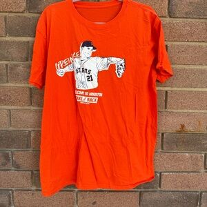 Orange Houston Astros Men's T-shirt Size Medium